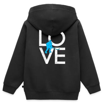 Eishockey - Kinder Premium Organic Zip Hoodie - Schwarz - Hinten - AI Model Kid Male (0cm)