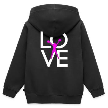 cheerleading - Sweat Premium à capuche zippé enfant bio - noir - Dos - AI Model Kid Male (0cm)