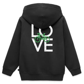 Bicyclette - Sweat Premium à capuche zippé enfant bio - noir - Dos - AI Model Kid Male (0cm)
