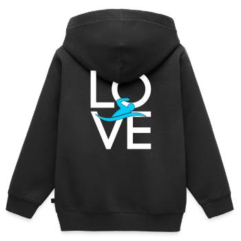Nager - Sweat Premium à capuche zippé enfant bio - noir - Dos - AI Model Kid Male (0cm)