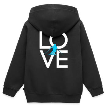 Ski - Sweat Premium à capuche zippé enfant bio - noir - Dos - AI Model Kid Male (0cm)