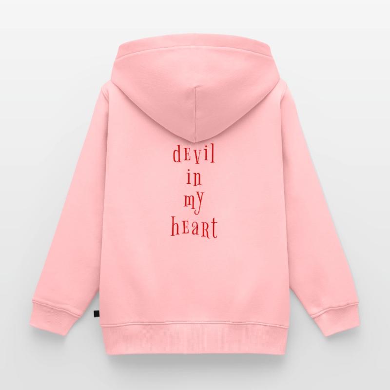 Devil Devil Pentagram Saying Proverbs Quote Kids Premium Organic Zip-up Hoodie