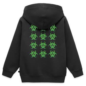Biopunk-Symbole Biopunk-Ästhetik - Kinder Premium Organic Zip Hoodie - Schwarz - Hinten - AI Model Kid Male (0cm)