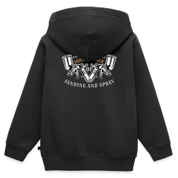 Peintre de véhicule Peintre de voiture Peintre - Sweat Premium à capuche zippé enfant bio - noir - Dos - AI Model Kid Male (0cm)