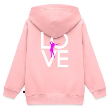Singen - Kinder Premium Organic Zip Hoodie - Rosa - Hinten - AI Model Kid Female (0cm)