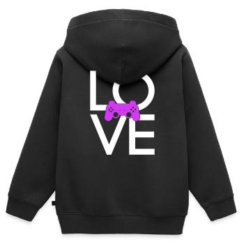 Gaming - Kinder Premium Organic Zip Hoodie - Schwarz - Hinten - AI Model Kid Male (0cm)