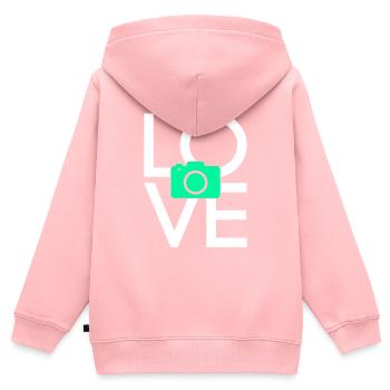 Fotografie - Kinder Premium Organic Zip Hoodie - Rosa - Hinten - AI Model Kid Female (0cm)