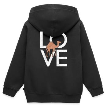 Dromadaire - Sweat Premium à capuche zippé enfant bio - noir - Dos - AI Model Kid Male (0cm)