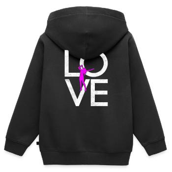 Singen - Kinder Premium Organic Zip Hoodie - Schwarz - Hinten - AI Model Kid Male (0cm)
