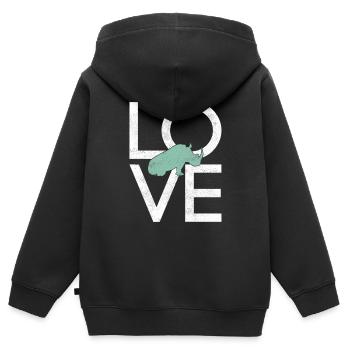 Nashorn - Kinder Premium Organic Zip Hoodie - Schwarz - Hinten - AI Model Kid Male (0cm)