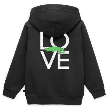 Crocodile - Sweat Premium à capuche zippé enfant bio - noir - Dos - AI Model Kid Male (0cm)