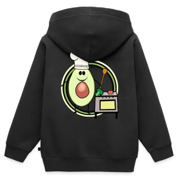 Avocado Cooking Hobby Chef Chef Chef's Hat Stove - Kids Premium Organic Zip-up Hoodie - black - Back - AI Model Kid Male (0cm)