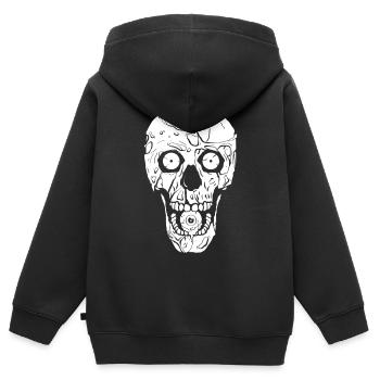 Zombiecore Ästhetik Zombie Gothic Schädel Weirdcor - Kinder Premium Organic Zip Hoodie - Schwarz - Hinten - AI Model Kid Male (0cm)