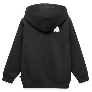 Propriétaires de chats Mignons Amoureux des chats Mignon - Sweat Premium à capuche zippé enfant bio - noir - Dos - AI Model Kid Male (0cm)