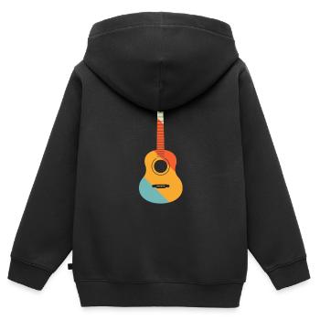 Guitare électrique Guitariste Guitare acoustique Musicien - Sweat Premium à capuche zippé enfant bio - noir - Dos - AI Model Kid Male (0cm)