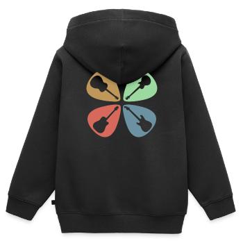 Guitare électrique Guitariste Guitare acoustique Musicien - Sweat Premium à capuche zippé enfant bio - noir - Dos - AI Model Kid Male (0cm)