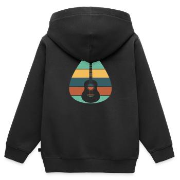 Guitare électrique Guitariste Guitare acoustique Musicien - Sweat Premium à capuche zippé enfant bio - noir - Dos - AI Model Kid Male (0cm)