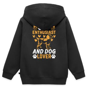 Hundehalter Katzenliebhaber I Katzenliebhaber und - Kinder Premium Organic Zip Hoodie - Schwarz - Hinten - AI Model Kid Male (0cm)