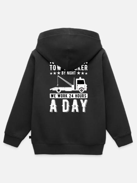 Abschlepper Abschleppdienst Abschleppwagenfahrer - Kinder Premium Organic Zip Hoodie - Schwarz