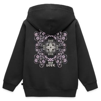 Jesus Christus, Vintage-Ornament, Jesus-Spruch - Kinder Premium Organic Zip Hoodie - Schwarz - Hinten - AI Model Kid Male (0cm)