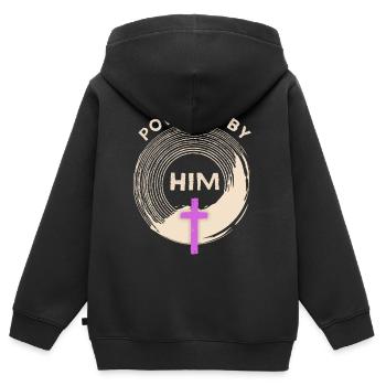Croix du Christ, Jésus-Christ disant la motivation - Sweat Premium à capuche zippé enfant bio - noir - Dos - AI Model Kid Male (0cm)