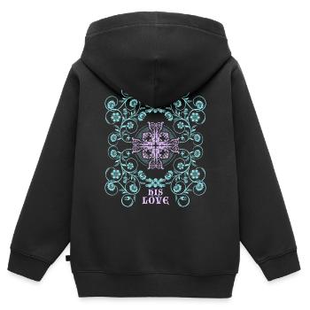 Jesus Christus, Vintage-Ornament, Jesus-Spruch - Kinder Premium Organic Zip Hoodie - Schwarz - Hinten - AI Model Kid Male (0cm)