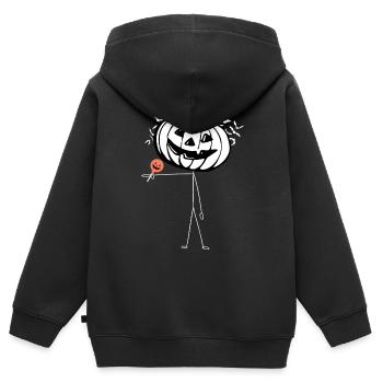 Halloween 22 - Kinder Premium Organic Zip Hoodie - Schwarz - Hinten - AI Model Kid Male (0cm)