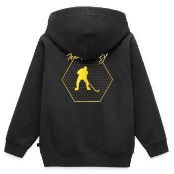 Eishockey - Kinder Premium Organic Zip Hoodie - Schwarz - Hinten - AI Model Kid Male (0cm)