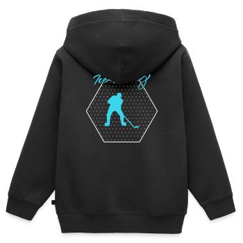 Eishockey - Kinder Premium Organic Zip Hoodie - Schwarz - Hinten - AI Model Kid Male (0cm)