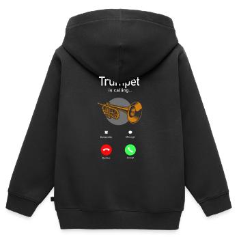Trumpet Player Phone Display - Kinder Premium Organic Zip Hoodie - Schwarz - Hinten - AI Model Kid Male (0cm)