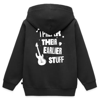 I Prefer Their Earlier Stuff - Kids Premium Organic Zip-up Hoodie - black - Back - AI Model Kid Male (0cm)