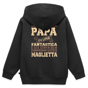 Vater einer fantastischen Tochter Familie - Kinder Premium Organic Zip Hoodie - Schwarz - Hinten - AI Model Kid Male (0cm)