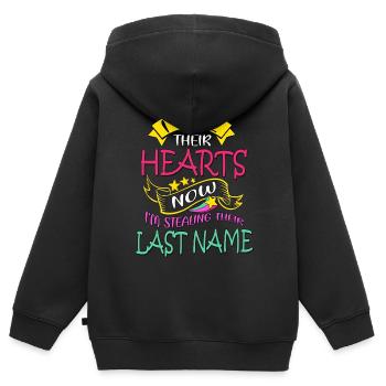 Adoption Day, Adoption Mom Dad Parents - Kinder Premium Organic Zip Hoodie - Schwarz - Hinten - AI Model Kid Male (0cm)