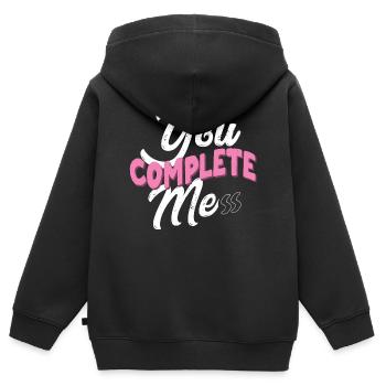 Tu m’aschèves, chaos - Sweat Premium à capuche zippé enfant bio - noir - Dos - AI Model Kid Male (0cm)