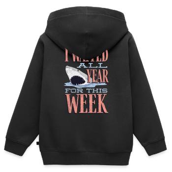 Shark Week, Sharks, Shark Jokes - Kids Premium Organic Zip-up Hoodie - black - Back - AI Model Kid Male (0cm)