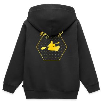 Kayak fahren - Kinder Premium Organic Zip Hoodie - Schwarz - Hinten - AI Model Kid Male (0cm)