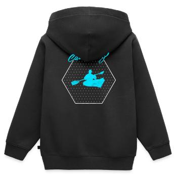 Kanu fahren - Kinder Premium Organic Zip Hoodie - Schwarz - Hinten - AI Model Kid Male (0cm)