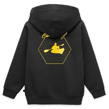 Canoeing - Kids Premium Organic Zip-up Hoodie - black - Back - AI Model Kid Male (0cm)