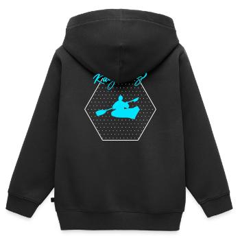 Kayak fahren - Kinder Premium Organic Zip Hoodie - Schwarz - Hinten - AI Model Kid Male (0cm)