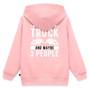 Chauffeur de camion Chauffeur de camion Camionneur professionnel - Sweat Premium à capuche zippé enfant bio - rose - Dos - AI Model Kid Female (0cm)