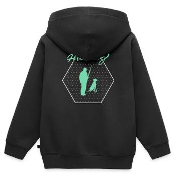 Jagen - Kinder Premium Organic Zip Hoodie - Schwarz - Hinten - AI Model Kid Male (0cm)