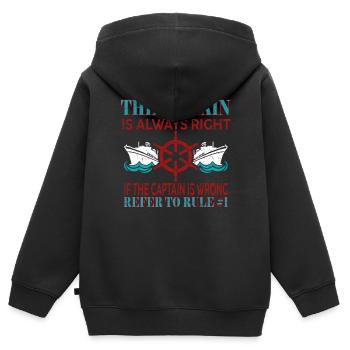 Schifffahrt Regeln Boot Kapitän - Kinder Premium Organic Zip Hoodie - Schwarz - Hinten - AI Model Kid Male (0cm)