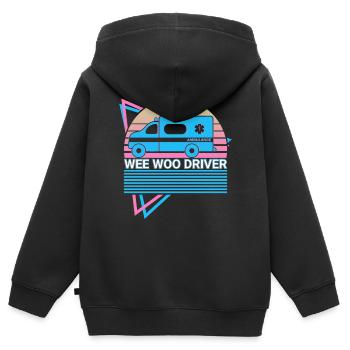 Wee Woo Driver Krankenwagenfahrer Retro - Kinder Premium Organic Zip Hoodie - Schwarz - Hinten - AI Model Kid Male (0cm)
