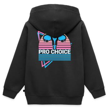 Pro Choice Reproduktive Rechte Retro - Kinder Premium Organic Zip Hoodie - Schwarz - Hinten - AI Model Kid Male (0cm)