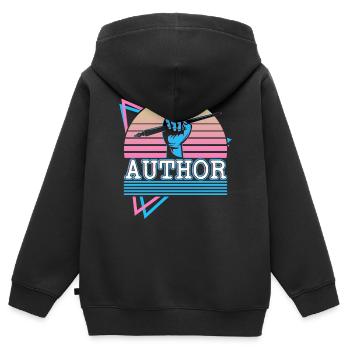 Autorin Schriftstellerin Literatur Romanautorin Dr - Kinder Premium Organic Zip Hoodie - Schwarz - Hinten - AI Model Kid Male (0cm)