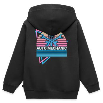 Automechaniker Automechanikerin Retro - Kinder Premium Organic Zip Hoodie - Schwarz - Hinten - AI Model Kid Male (0cm)