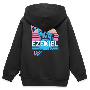 Hesekiel Hebräischer Prophet Jude Jude Retro - Kinder Premium Organic Zip Hoodie - Schwarz - Hinten - AI Model Kid Male (0cm)
