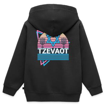 Tzevaot Hebräische Mythologie Retro Jüdischer Jude - Kinder Premium Organic Zip Hoodie - Schwarz - Hinten - AI Model Kid Male (0cm)
