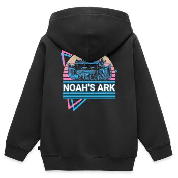 Arche Noah Christentum Christentum Retro - Kinder Premium Organic Zip Hoodie - Schwarz - Hinten - AI Model Kid Male (0cm)