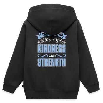 Santé mentale Café Je peux être connu Soins Anxiété - Sweat Premium à capuche zippé enfant bio - noir - Dos - AI Model Kid Male (0cm)